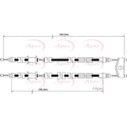 Apec Handbrake Cable Left Rear CAB1591