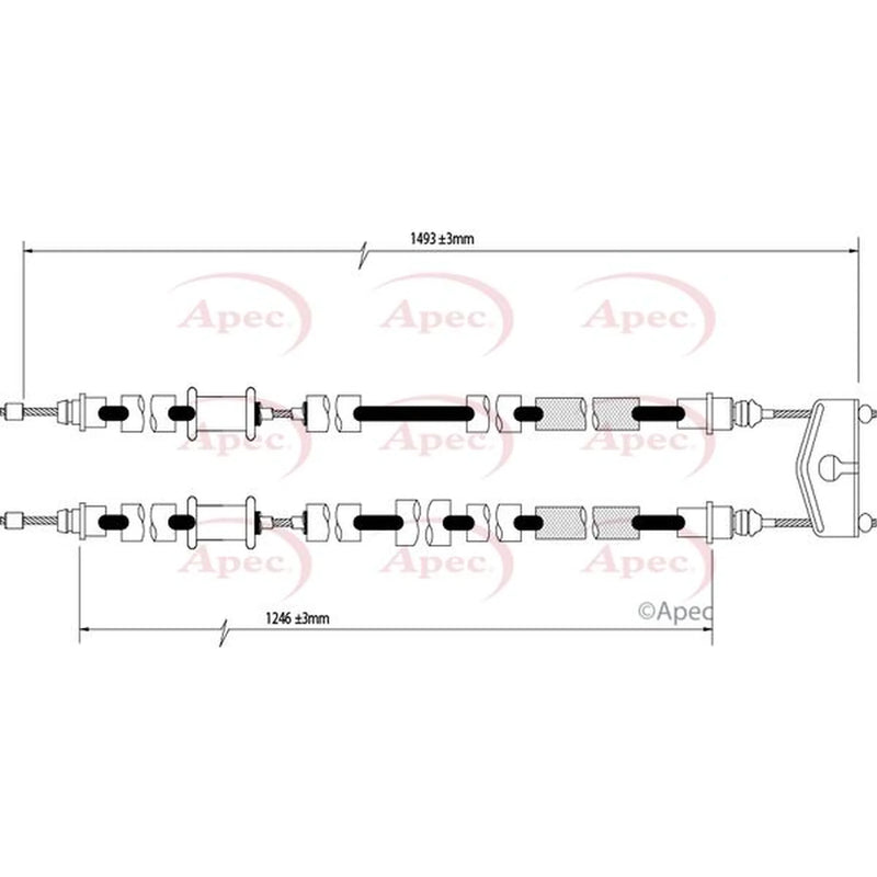 Apec Handbrake Cable Left Rear CAB1591