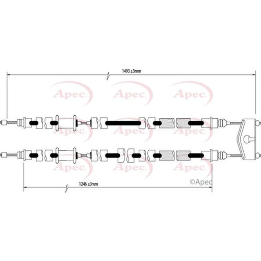 Apec Handbrake Cable Left Rear CAB1591