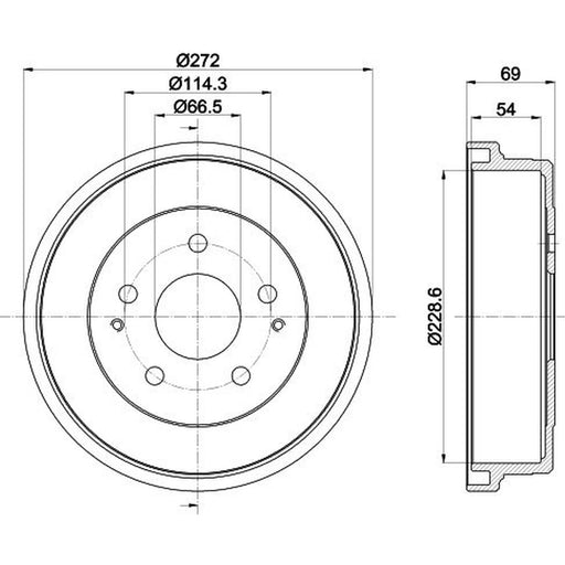 Mintex Brake Drum Assembly Rear MBD322