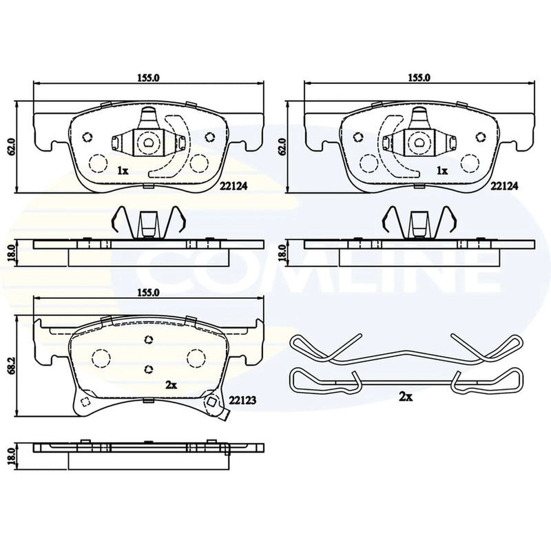 Comline 4 x Front Brake Pad Set CBP32300
