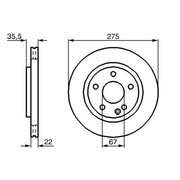Bosch 2 x Vented Front Brake Discs 0 986 478 474
