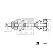 Febi CV Drive Shaft Driveshaft Front Left 181250