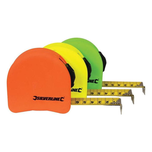 Silverline Hi-Vis Contour Tape Display Box 18pce 8m / 26ft x 25mm Silverline  - Town Parts