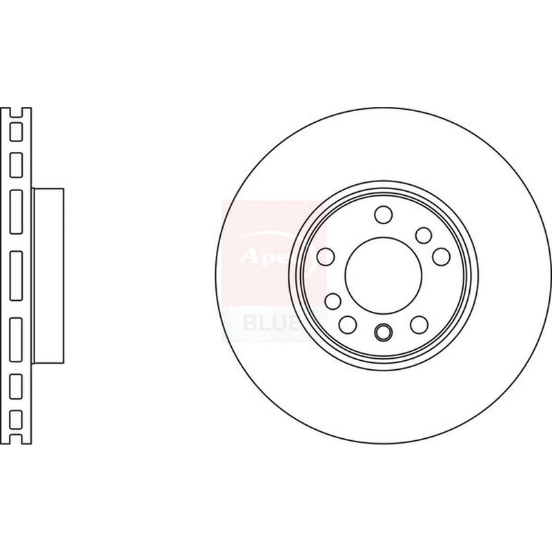 Apec 2 x Vented Front Brake Discs SDK6228