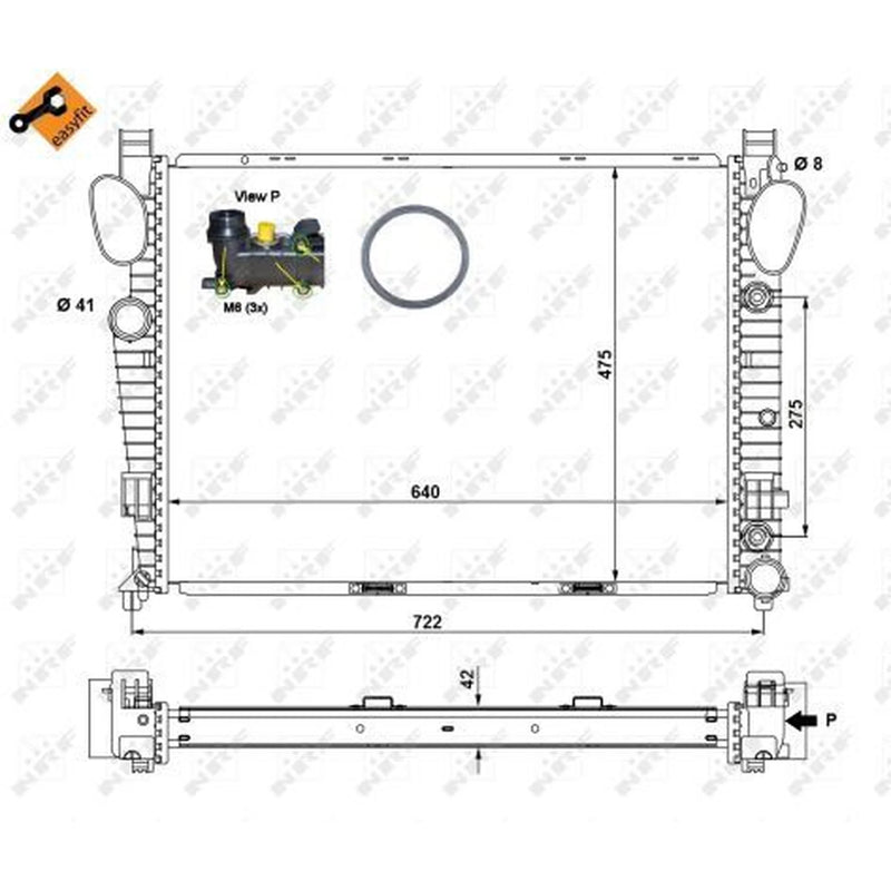 NRF Engine Radiator Centre 58366