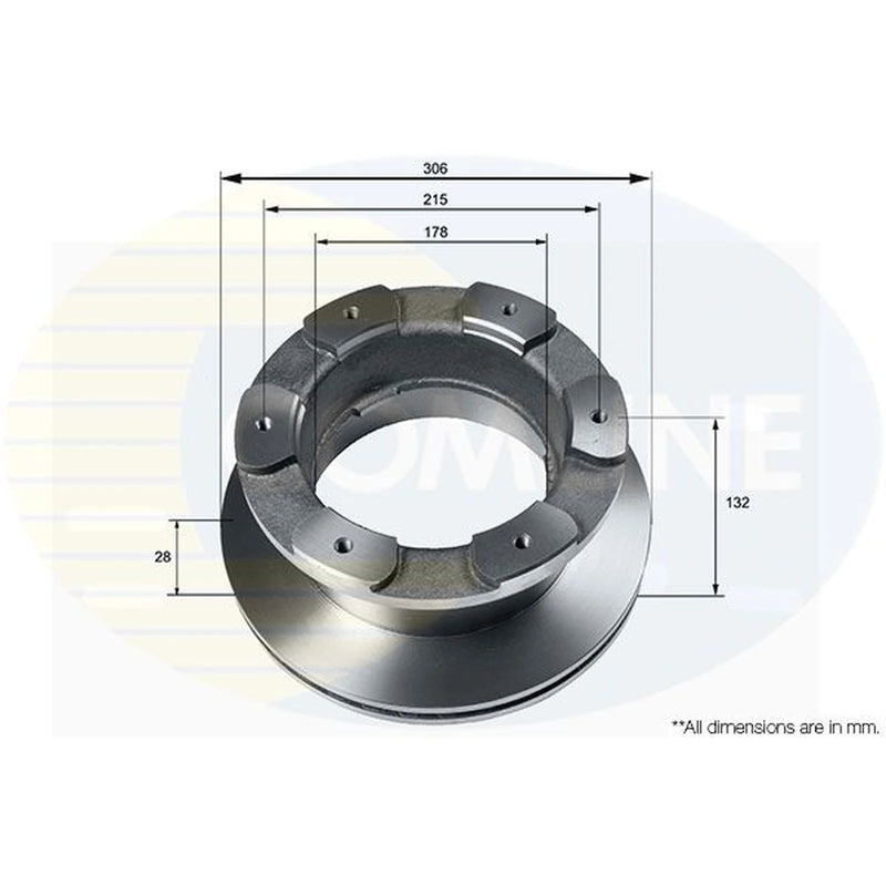 Comline 2 x Internally Vented Rear Brake Discs ADC9065V