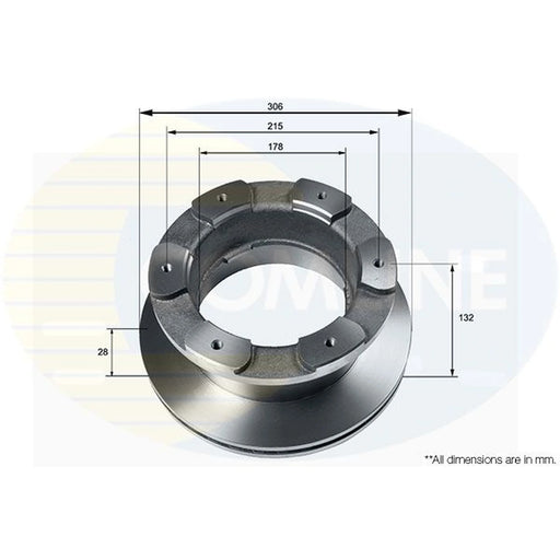 Comline 2 x Internally Vented Rear Brake Discs ADC9065V