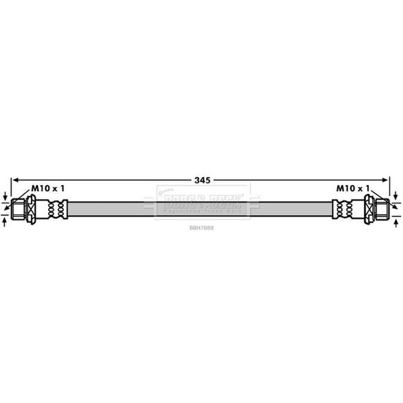 Borg & Beck Brake Hydraulic Hose Line Front Left BBH7888