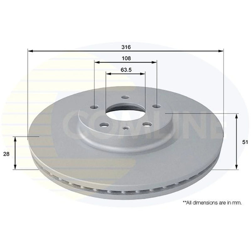 Comline 2 x Front Brake Discs ADC1273V