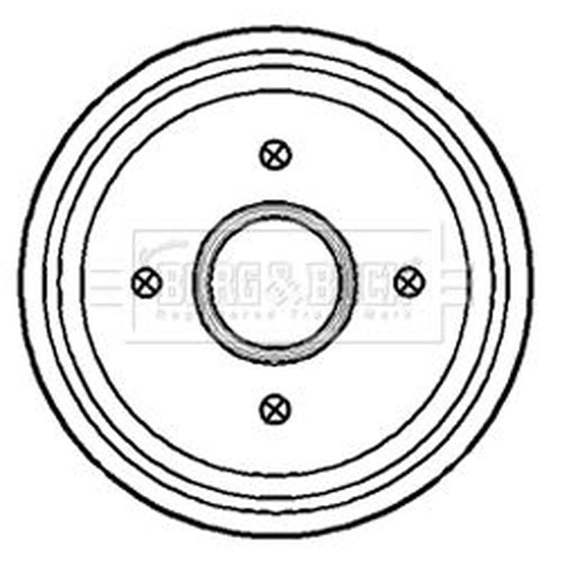 Borg & Beck Brake Drum Assembly Rear BBR7154
