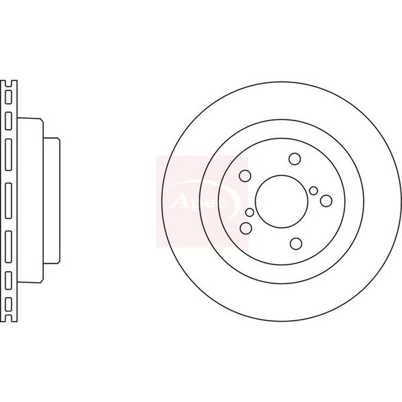 Apec 2 x Vented Rear Brake Discs DSK2456