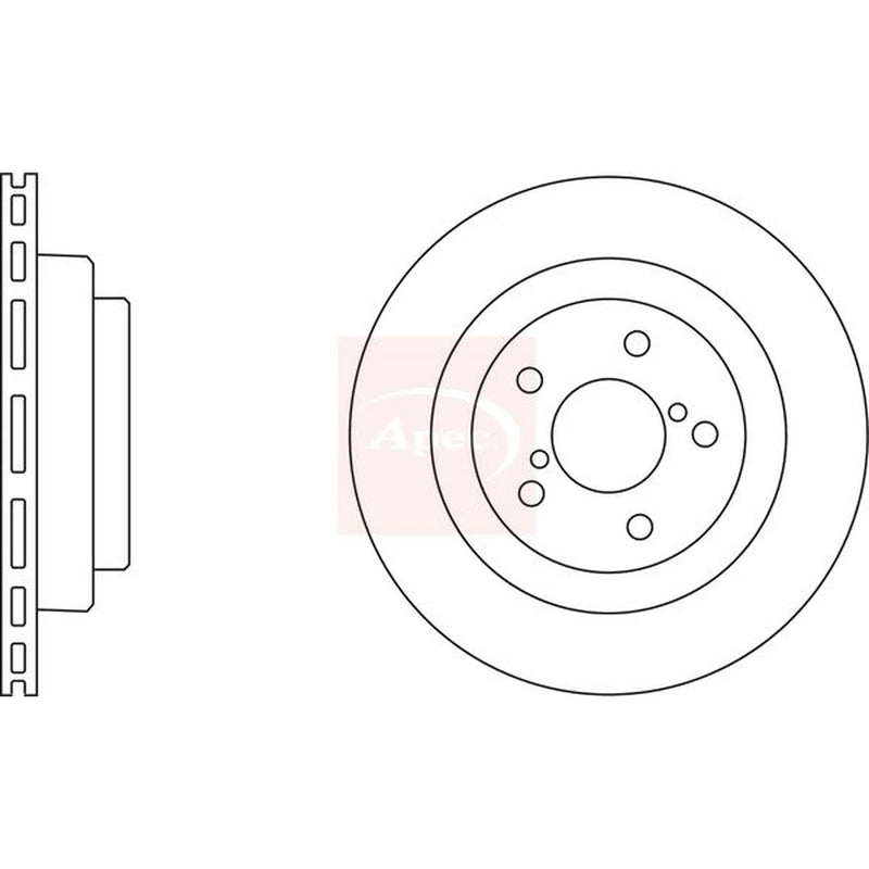 Apec 2 x Vented Rear Brake Discs DSK2456