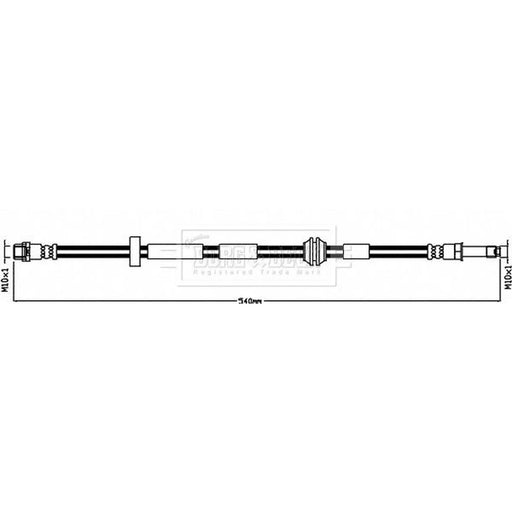 Borg & Beck Brake Hydraulic Hose Line Front Left BBH8436