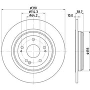 Mintex 2 x Solid Rear Brake Discs MDC2886C