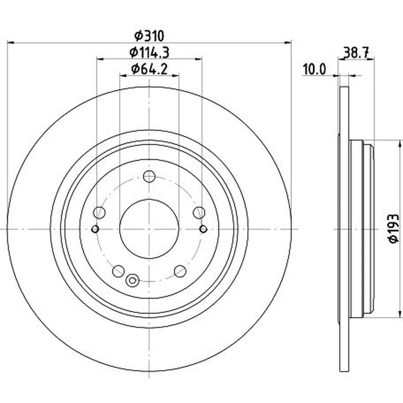 Mintex 2 x Solid Rear Brake Discs MDC2886C
