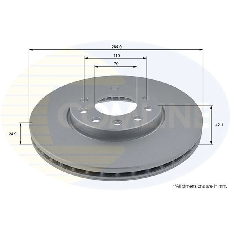 Comline 2 x Front Brake Discs ADC1108V