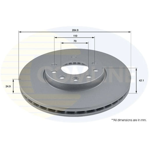 Comline 2 x Front Brake Discs ADC1108V