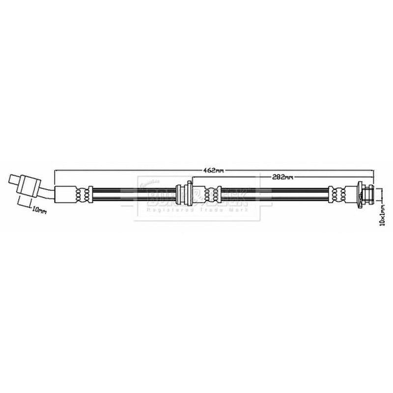 Borg & Beck Brake Hydraulic Hose Line Front Left BBH7140