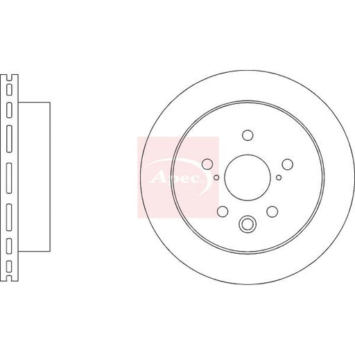 Apec 2 x Vented Front Brake Discs DSK4145