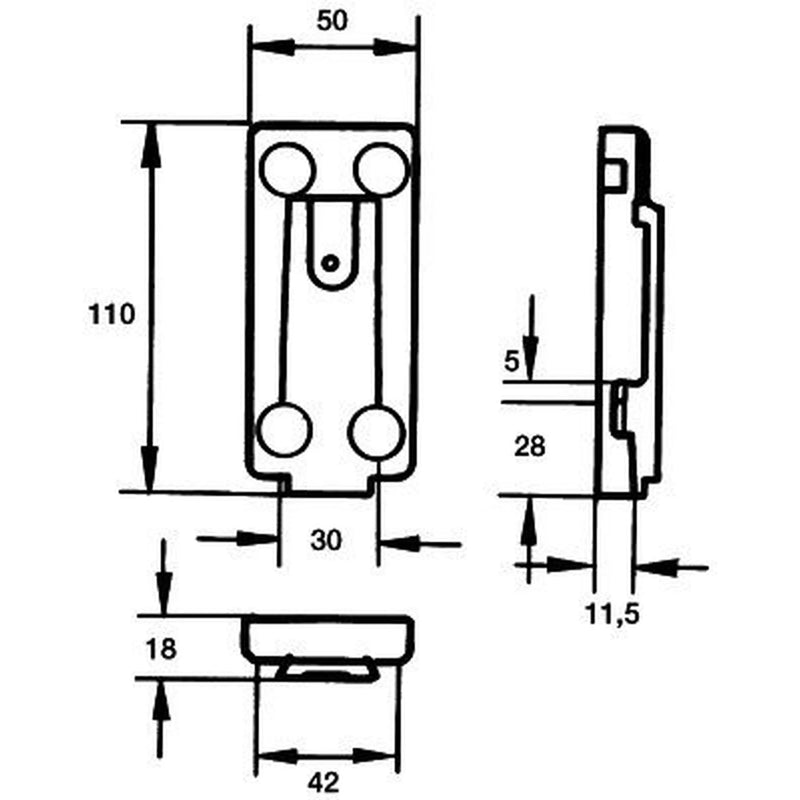 Hella Base Plate Hl 9BP both sides 9BP 561 006-012 1905.545.20 9BP 561 006-012