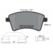 Textar Front Brake Pad Set 2469301