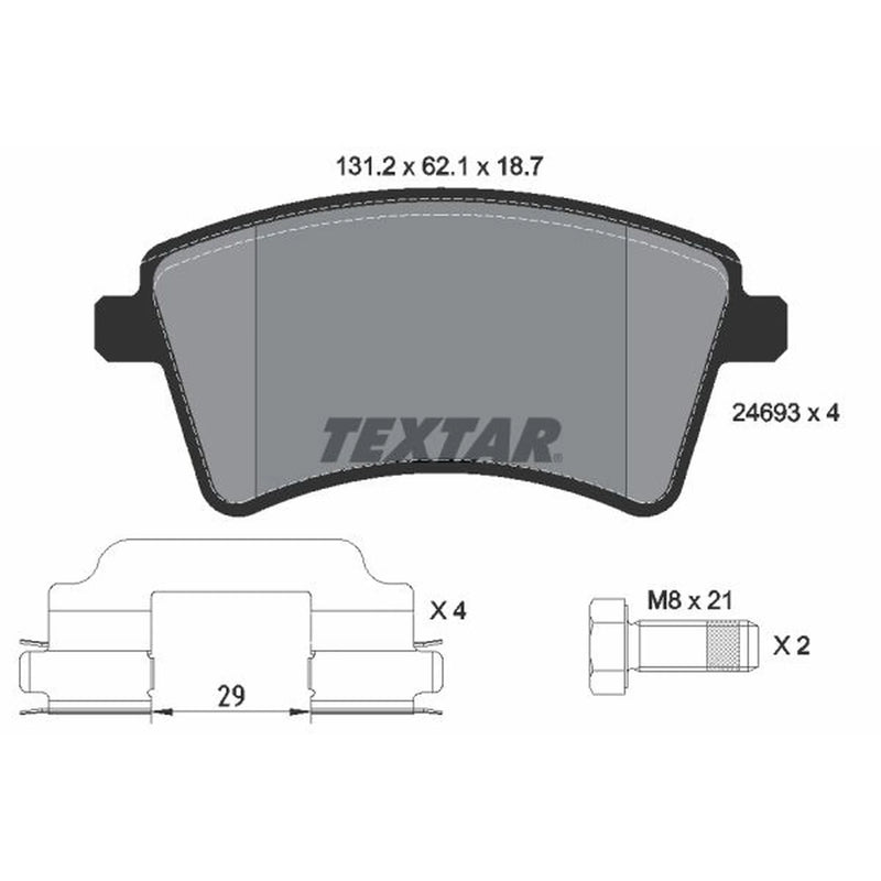 Textar Front Brake Pad Set 2469301