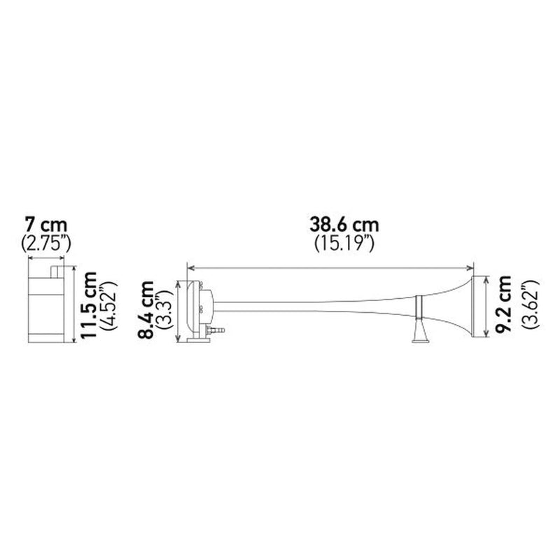 Hella Trumpet Style Car Horn 3PA 013 410-001