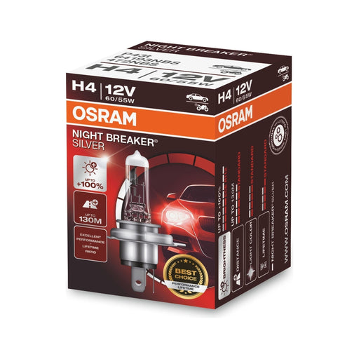 Osram NIGHT BREAKER SILVER H4, +100% more brightness, halogen headlamp, 64193NBS Osram  - Town Parts