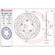 Brembo 2 x Rigid Rear Brake Disc Brake Discs 68B407H5