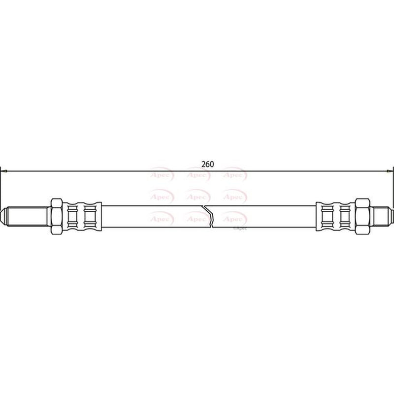 Apec Brake Hydraulic Hose Line Rear HOS3140