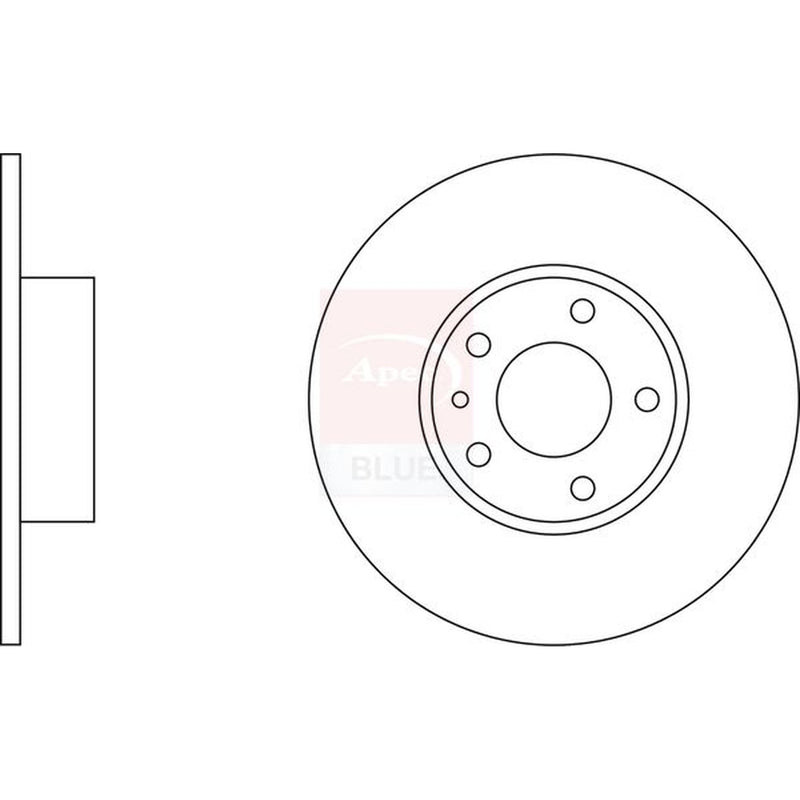 Apec 2 x Solid Rear Brake Discs SDK6199
