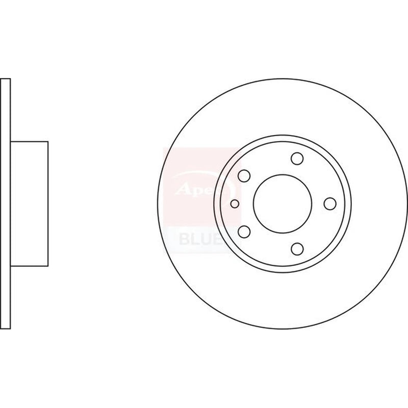 Apec 2 x Solid Rear Brake Discs SDK6199