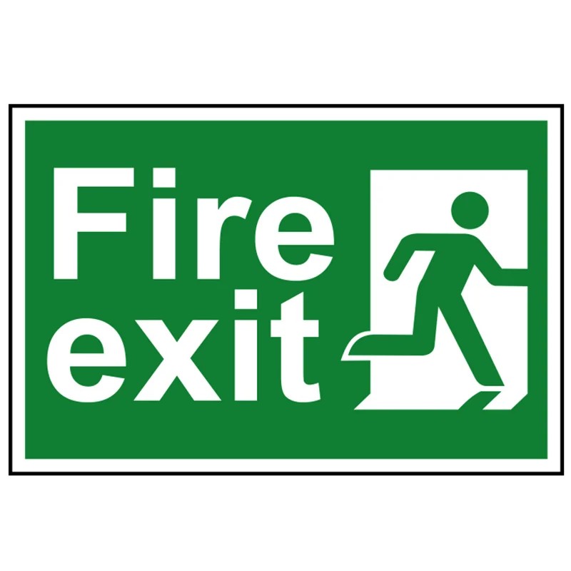 Scan Fire Exit Man Running Right - PVC Sign 300 x 200mm - 1507