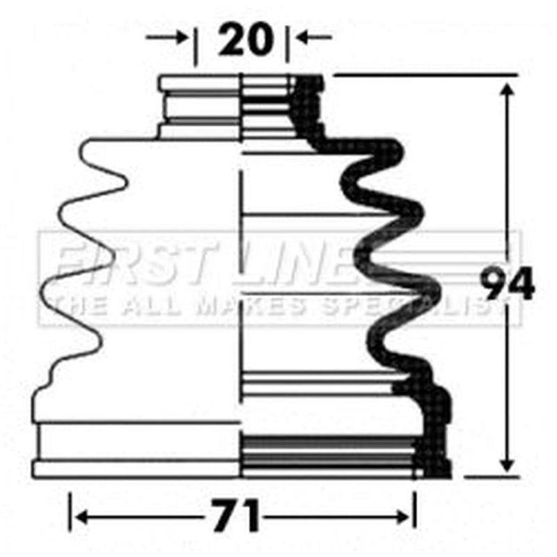First Line Drive Shaft Bellow Kit Rear Left FCB2860
