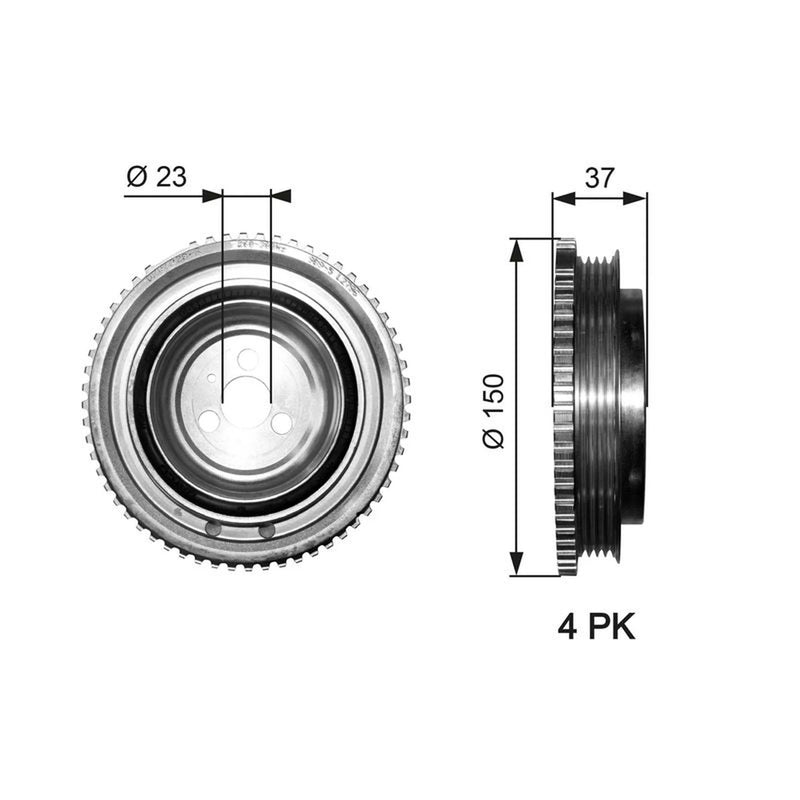 Gates Crank Shaft Belt Pulley TVD1053