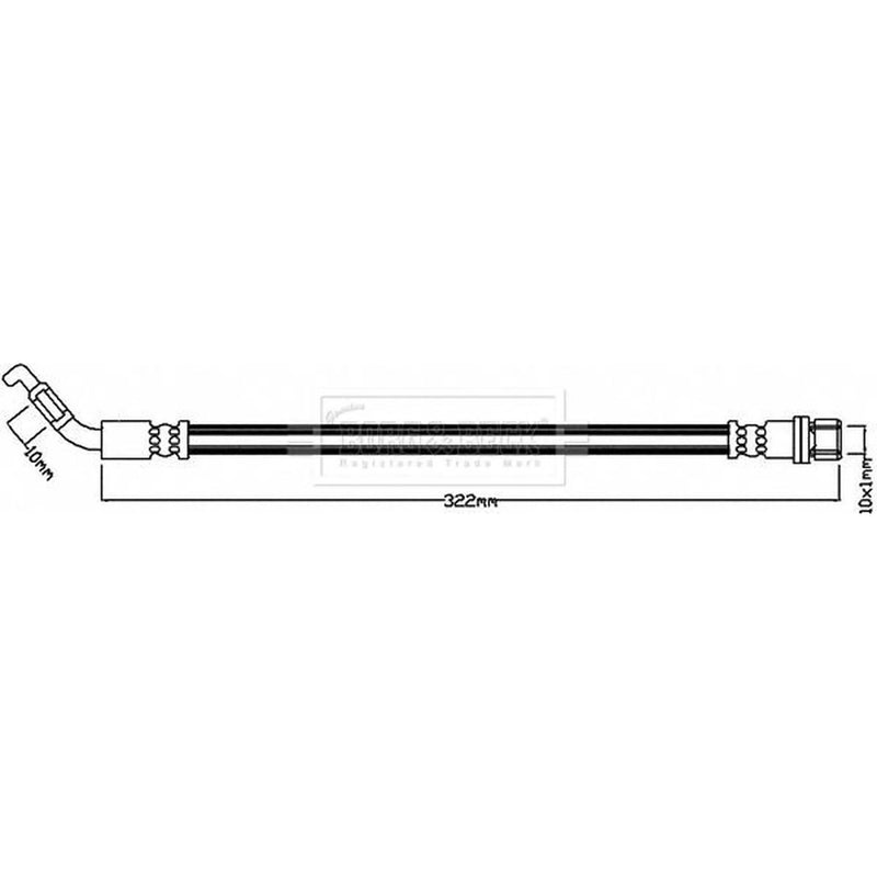 Borg & Beck Brake Hydraulic Hose Line Rear Left BBH8208