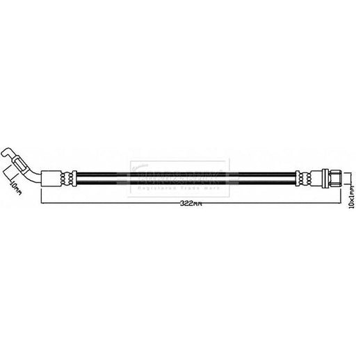 Borg & Beck Brake Hydraulic Hose Line Rear Left BBH8208