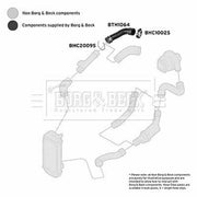 Borg & Beck Intercooler Turbo Charge Air Hose Right BTH1064