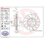 Brembo 2 x Rear Brake Discs 09.D763.11