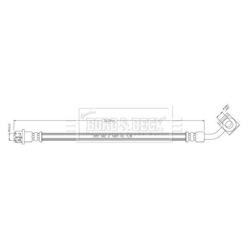Borg & Beck Brake Hydraulic Hose Line Rear L BBH8935