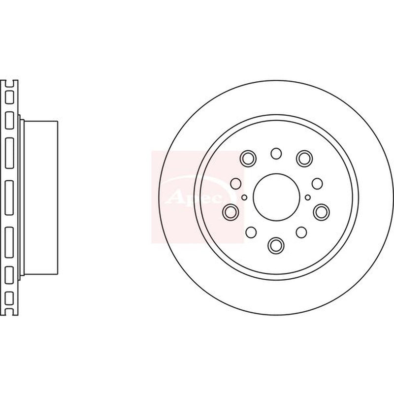 Apec 2 x Vented Rear Brake Discs DSK2807