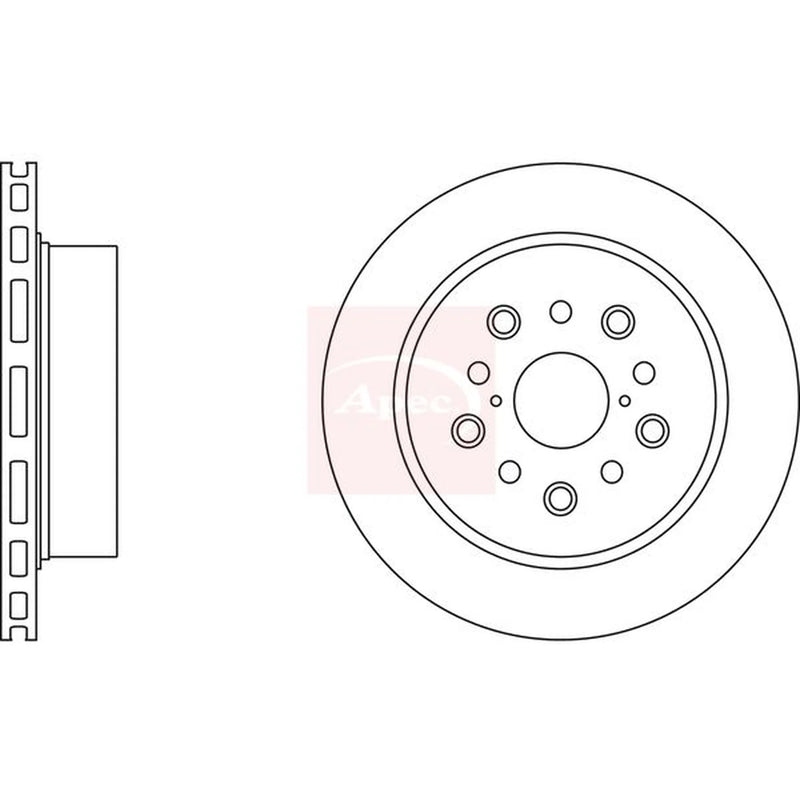 Apec 2 x Vented Rear Brake Discs DSK2807