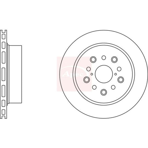Apec 2 x Vented Rear Brake Discs DSK2807