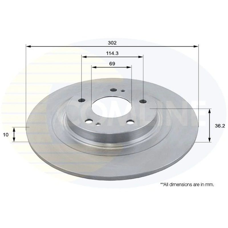 Comline 2 x Solid Rear Brake Discs ADC2732