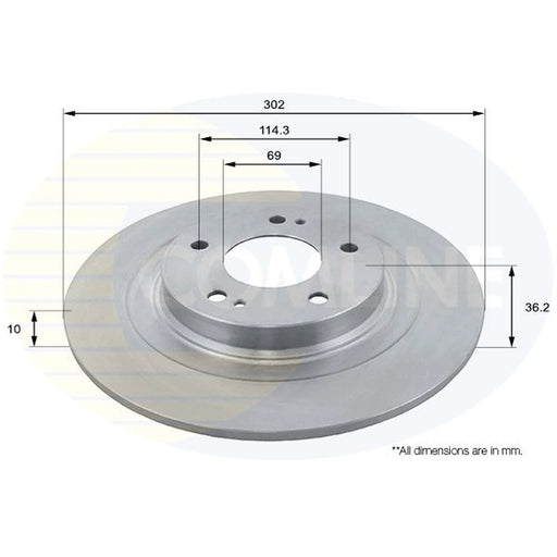 Comline 2 x Solid Rear Brake Discs ADC2732