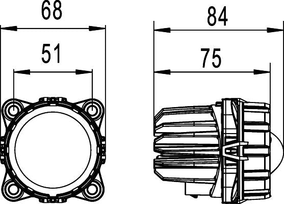 Hella High Beam Headlight Right 1KL 998 670-031 46840004
