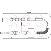 Apec Handbrake Cable Left Rear CAB1006