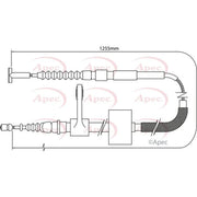 Apec Handbrake Cable Left Rear CAB1006