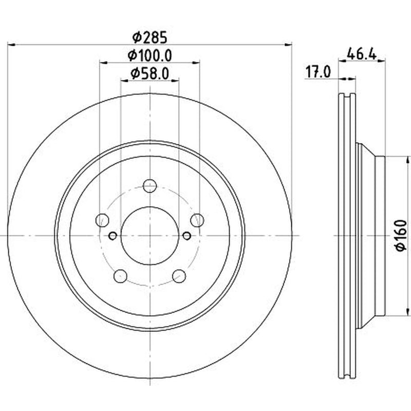 DON 2 x Internally Vented Rear Brake Discs PCD19402